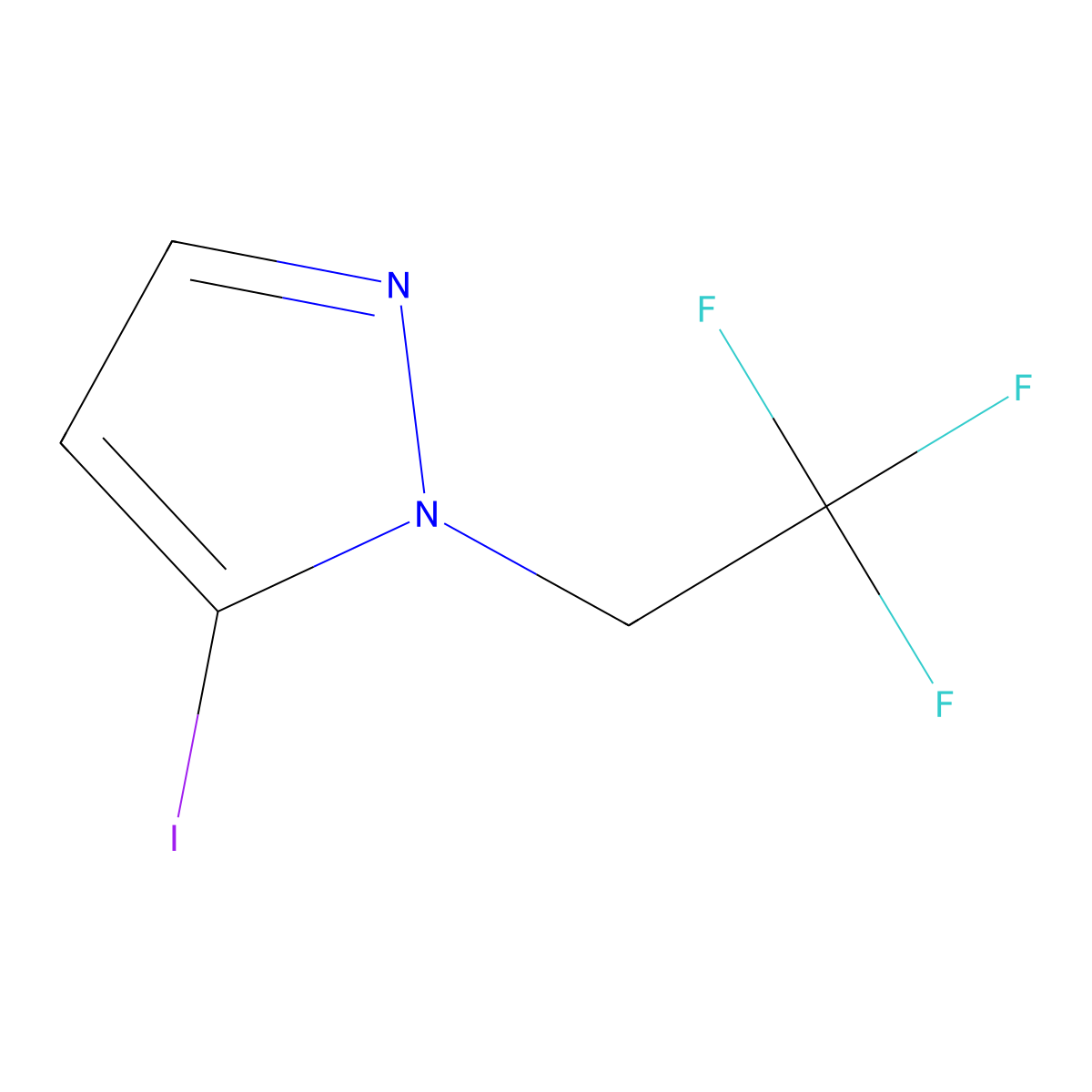 5-Iodo-1-(2,2,2-trifluoroethyl)-1H-pyrazole molecular structure, CAS 1946822-69-0