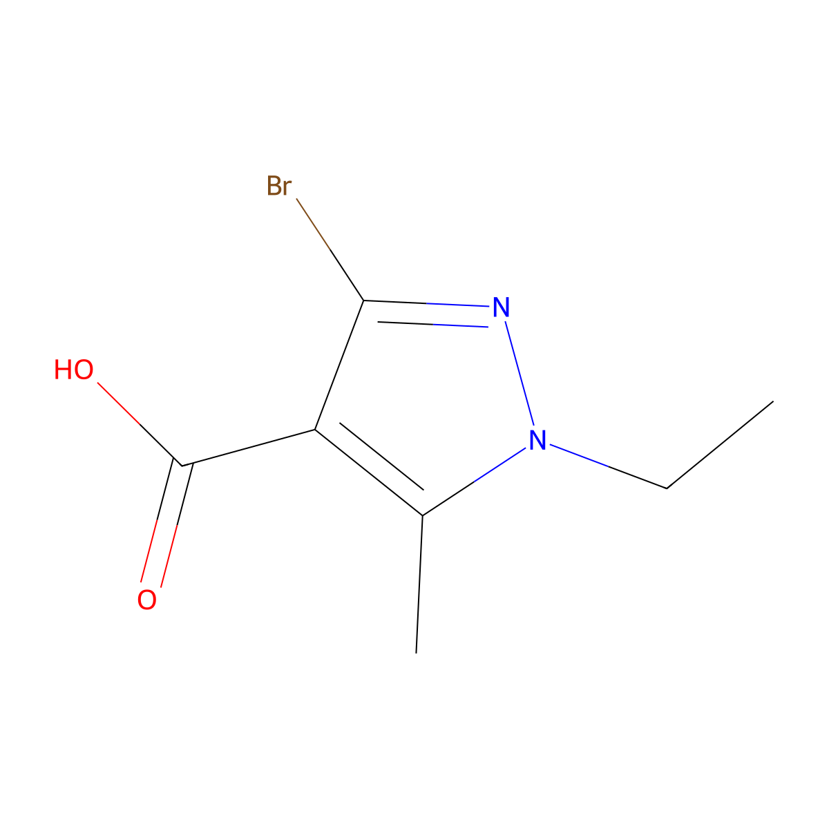 3-Bromo-1-ethyl-5-methyl-1H-pyrazole-4-carboxylic acid molecular structure, CAS 1946822-97-4