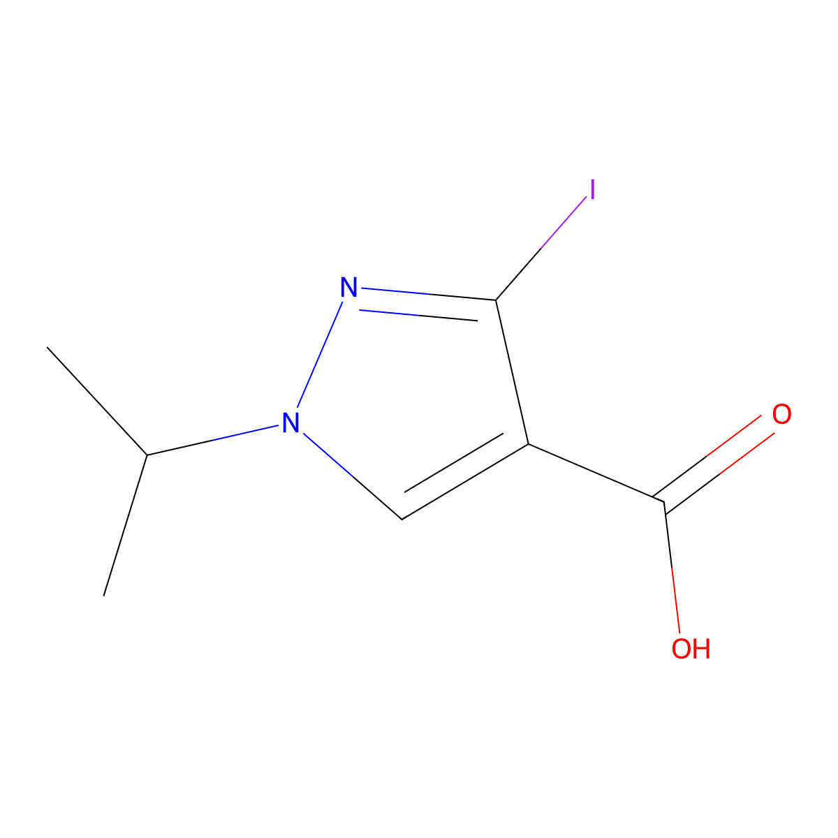 3-iodo-1-(propan-2-yl)-1H-pyrazole-4-carboxylic acid molecular structure, CAS 1946823-02-4