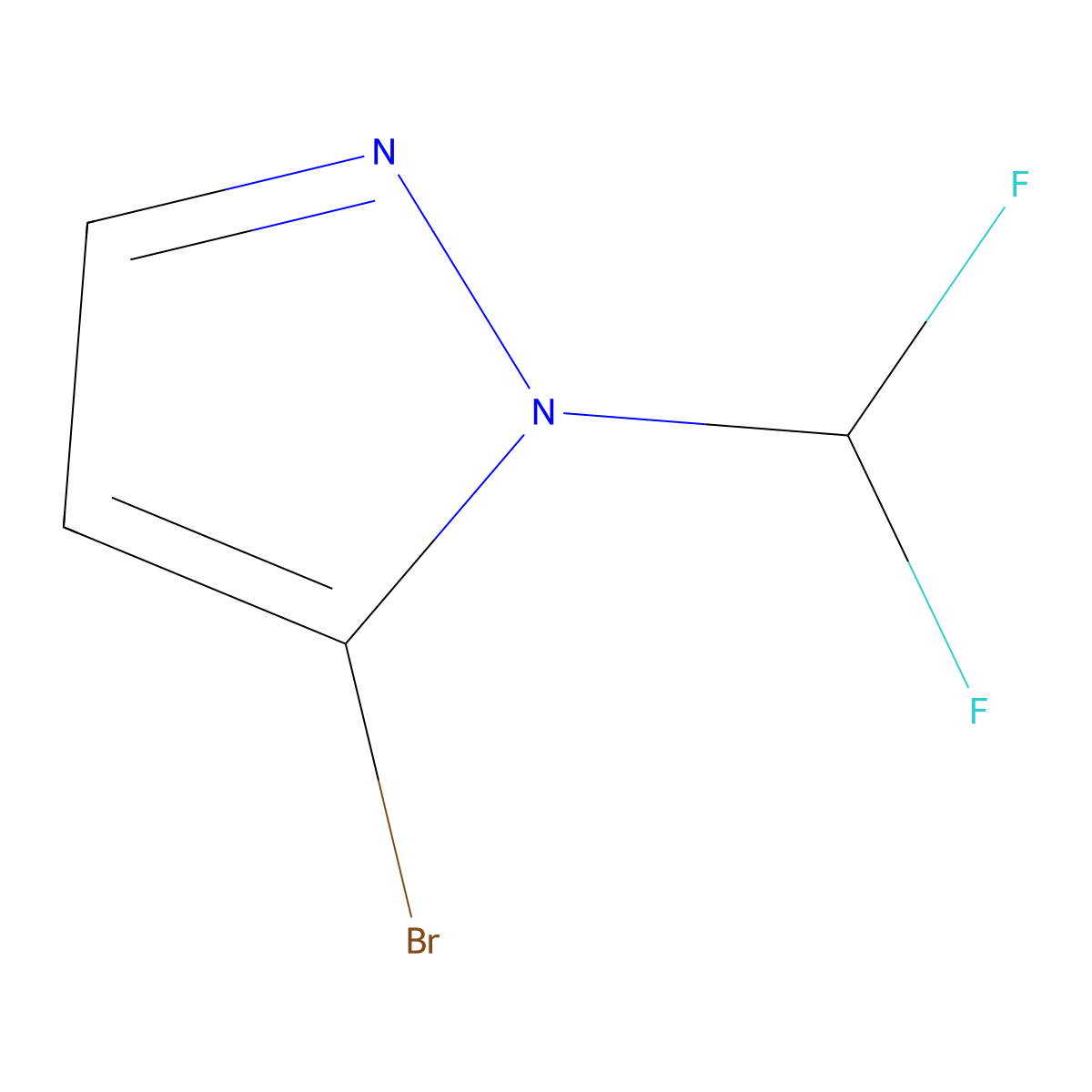 5-bromo-1-(difluoromethyl)-1H-pyrazole molecular structure, CAS 1946823-04-6