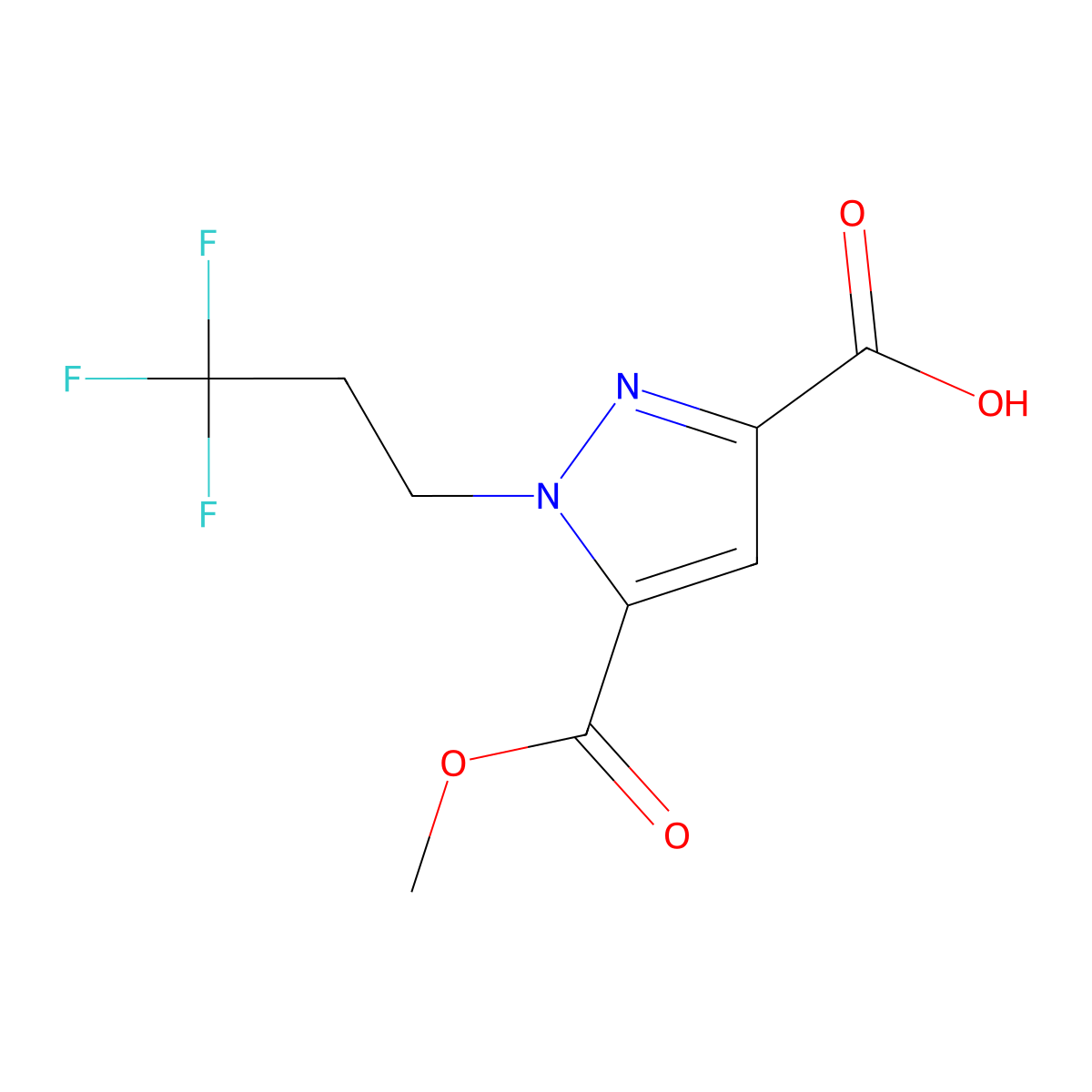 5-(Methoxycarbonyl)-1-(3,3,3-trifluoropropyl)-1H-pyrazole-3-carboxylic acid molecular structure, CAS 1946823-05-7