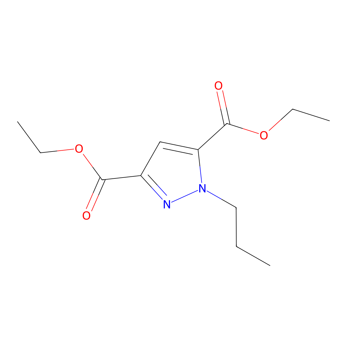 Diethyl 1-propyl-1H-pyrazole-3,5-dicarboxylate molecular structure, CAS 1946823-10-4