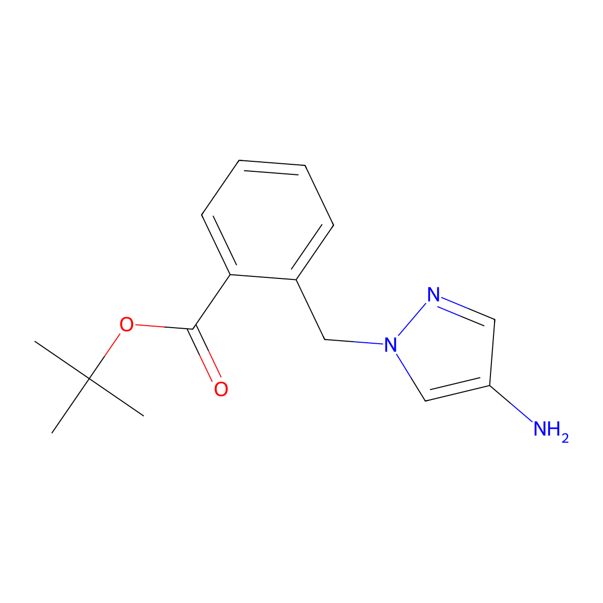 Tert-butyl 2-[(4-amino-1h-pyrazol-1-yl)methyl]benzoate molecular structure, CAS 1946823-15-9