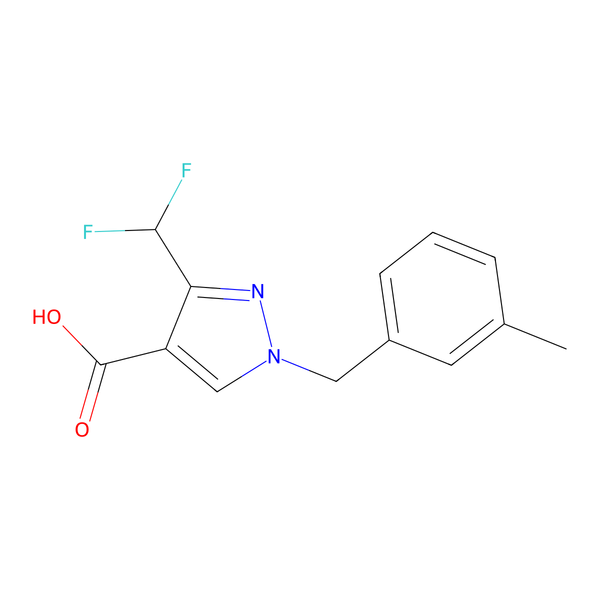 3-(Difluoromethyl)-1-(3-methylbenzyl)-1H-pyrazole-4-carboxylic acid molecular structure, CAS 1946823-51-3