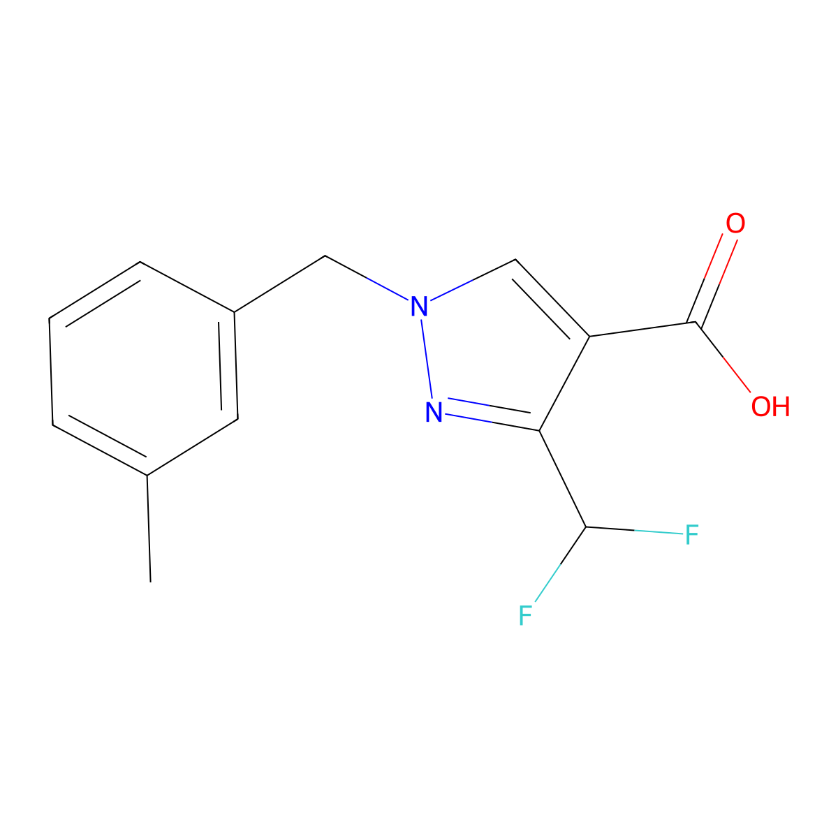 3-(Difluoromethyl)-1-(3-methylbenzyl)-1H-pyrazole-4-carboxylic acid molecular structure, CAS 1946823-51-3