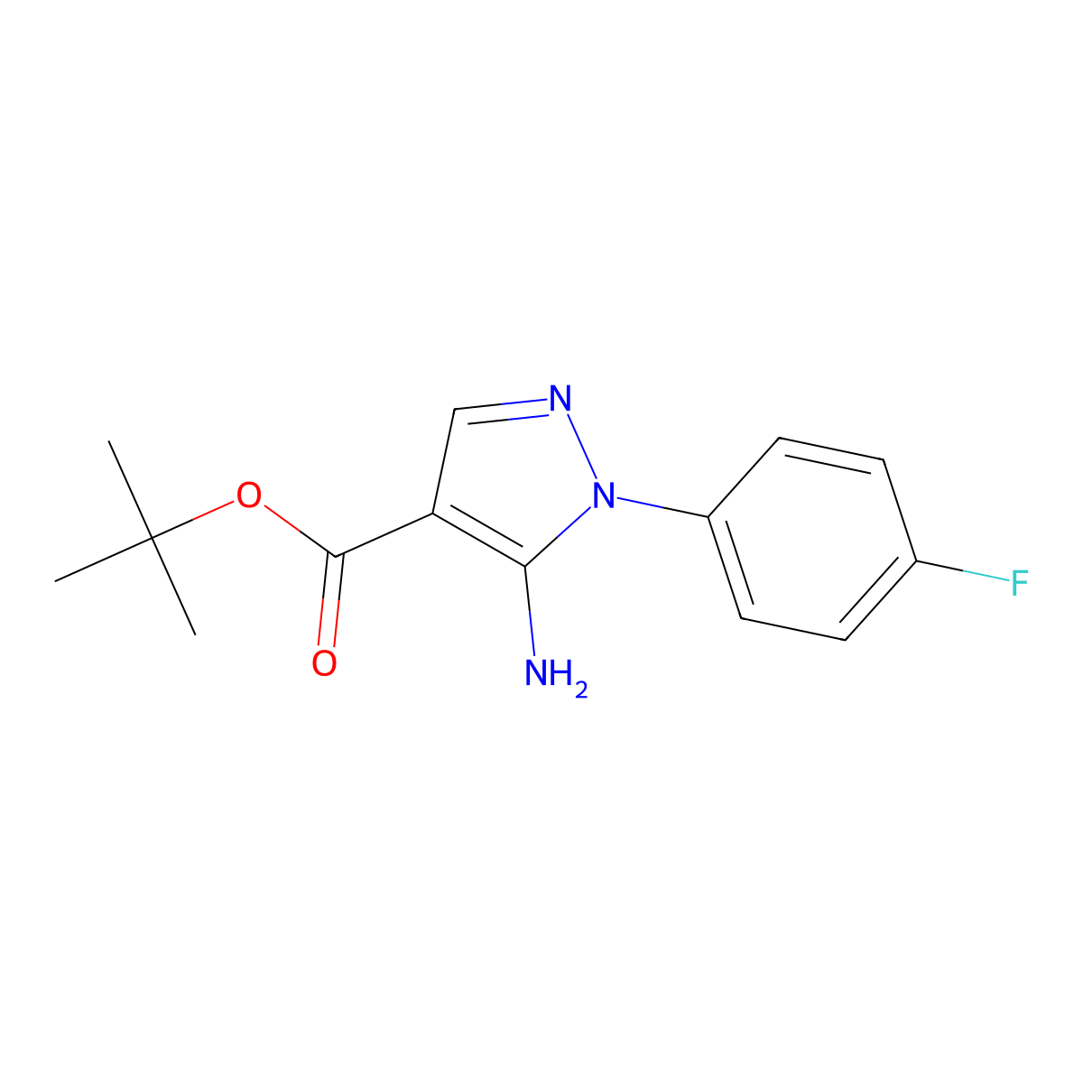 Tert-butyl 5-amino-1-(4-fluorophenyl)-1h-pyrazole-4-carboxylate molecular structure, CAS 1946823-59-1