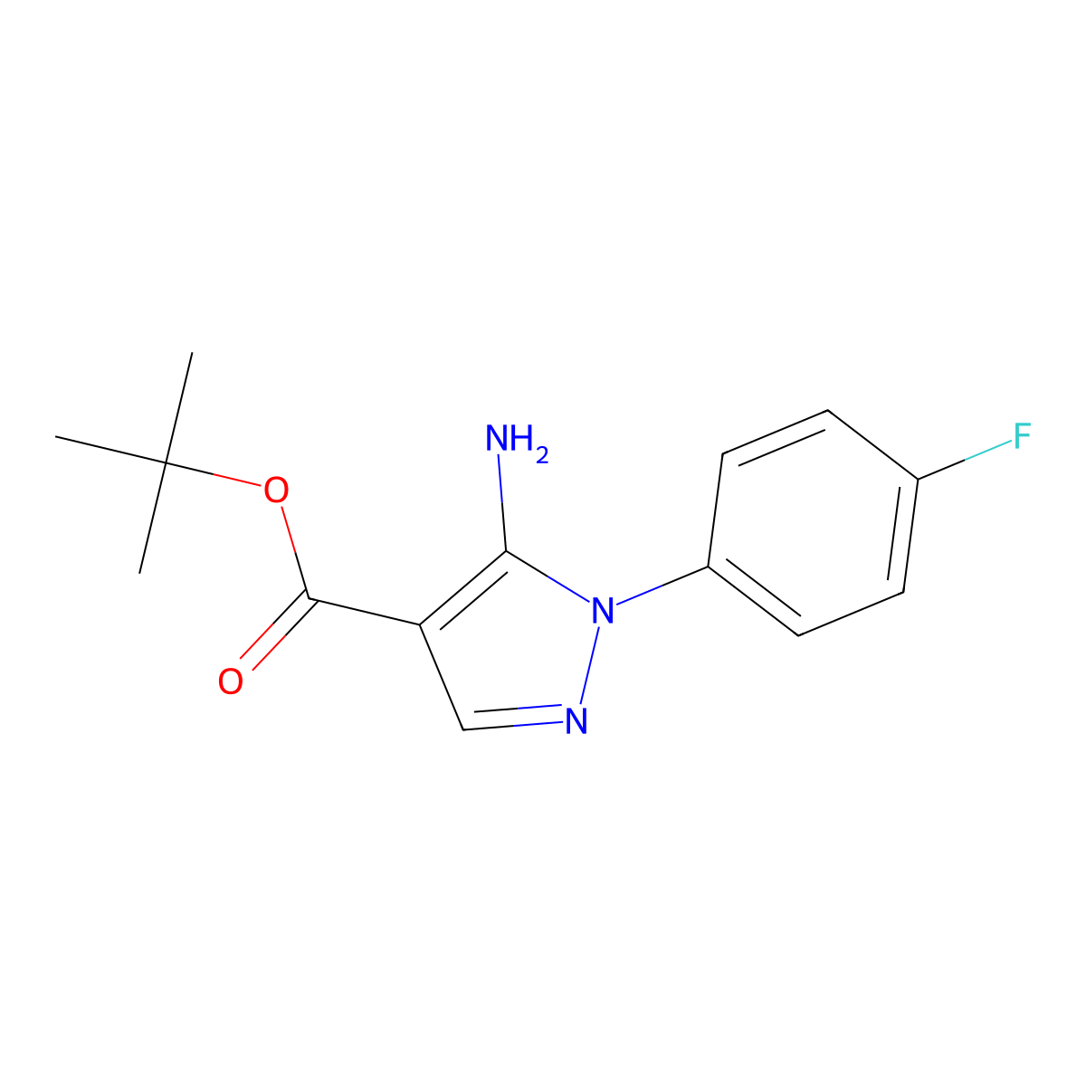 Tert-butyl 5-amino-1-(4-fluorophenyl)-1h-pyrazole-4-carboxylate molecular structure, CAS 1946823-59-1