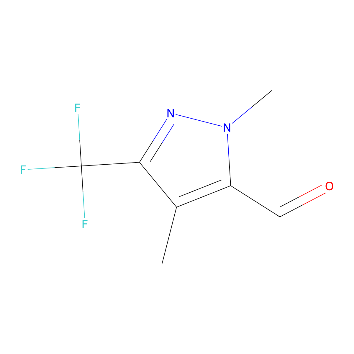 1,4-Dimethyl-3-(trifluoromethyl)-1H-pyrazole-5-carbaldehyde molecular structure, CAS 1946823-71-7