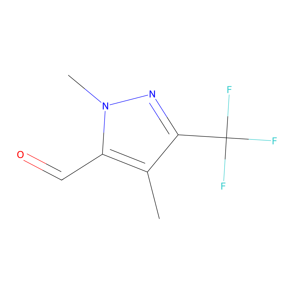 1,4-Dimethyl-3-(trifluoromethyl)-1H-pyrazole-5-carbaldehyde molecular structure, CAS 1946823-71-7
