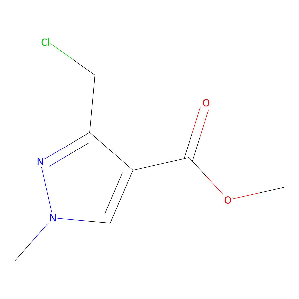 Methyl 3-(chloromethyl)-1-methyl-1H-pyrazole-4-carboxylate molecular structure, CAS 1946823-72-8