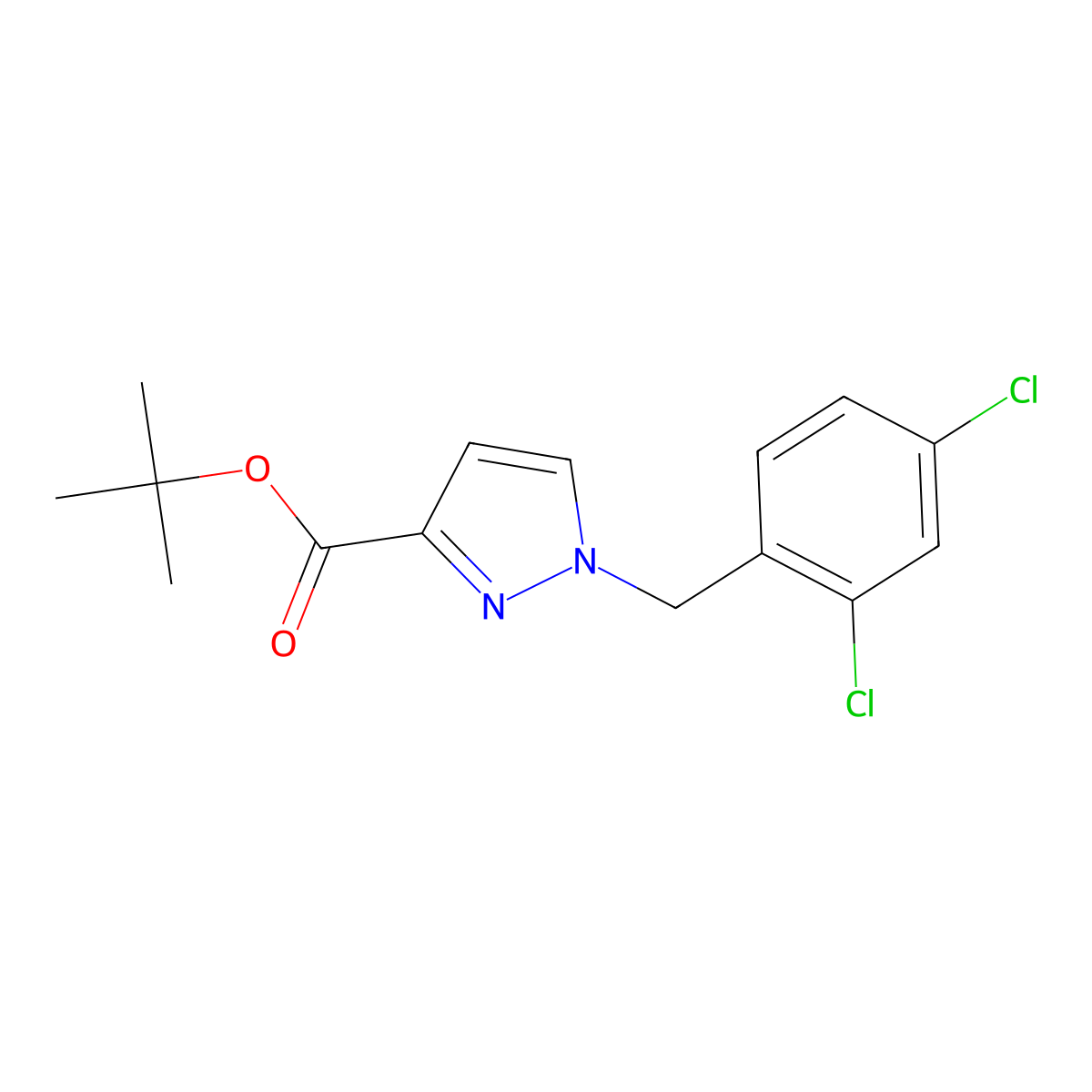 tert-butyl 1-(2,4-dichlorobenzyl)-1H-pyrazole-3-carboxylate molecular structure, CAS 1946823-74-0