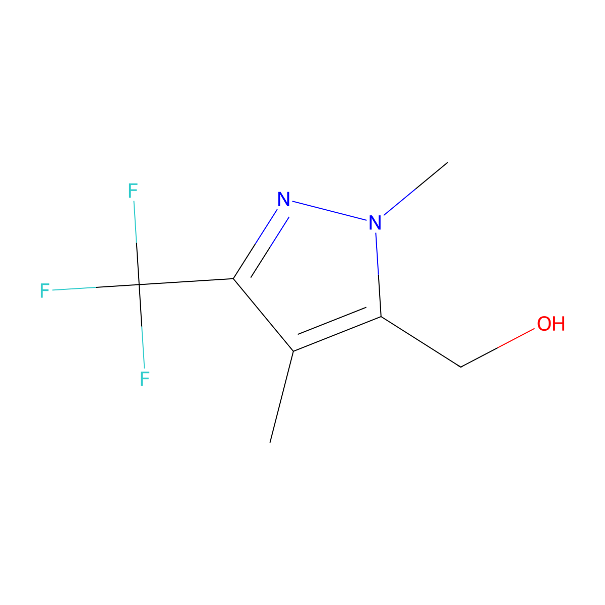 [1,4-Dimethyl-3-(trifluoromethyl)-1H-pyrazol-5-yl]methanol molecular structure, CAS 1946823-77-3