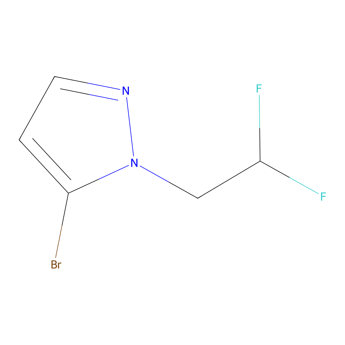 5-Bromo-1-(2,2-difluoroethyl)-1H-pyrazole molecular structure, CAS 1946823-81-9