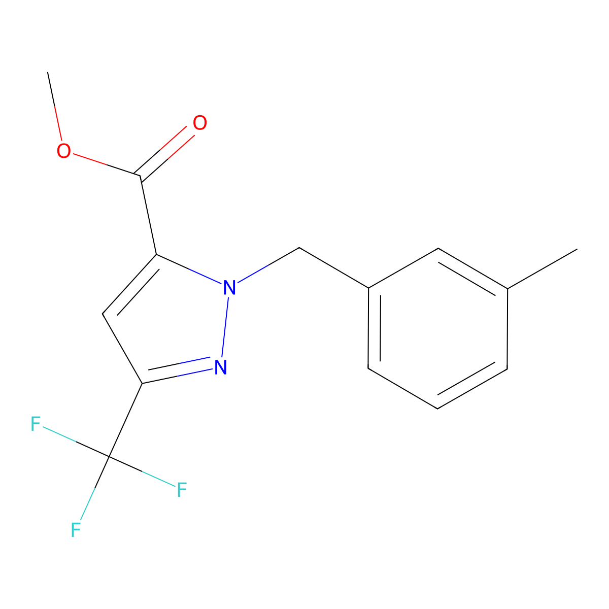 Methyl 1-(3-methylbenzyl)-3-(trifluoromethyl)-1H-pyrazole-5-carboxylate molecular structure, CAS 1946823-85-3