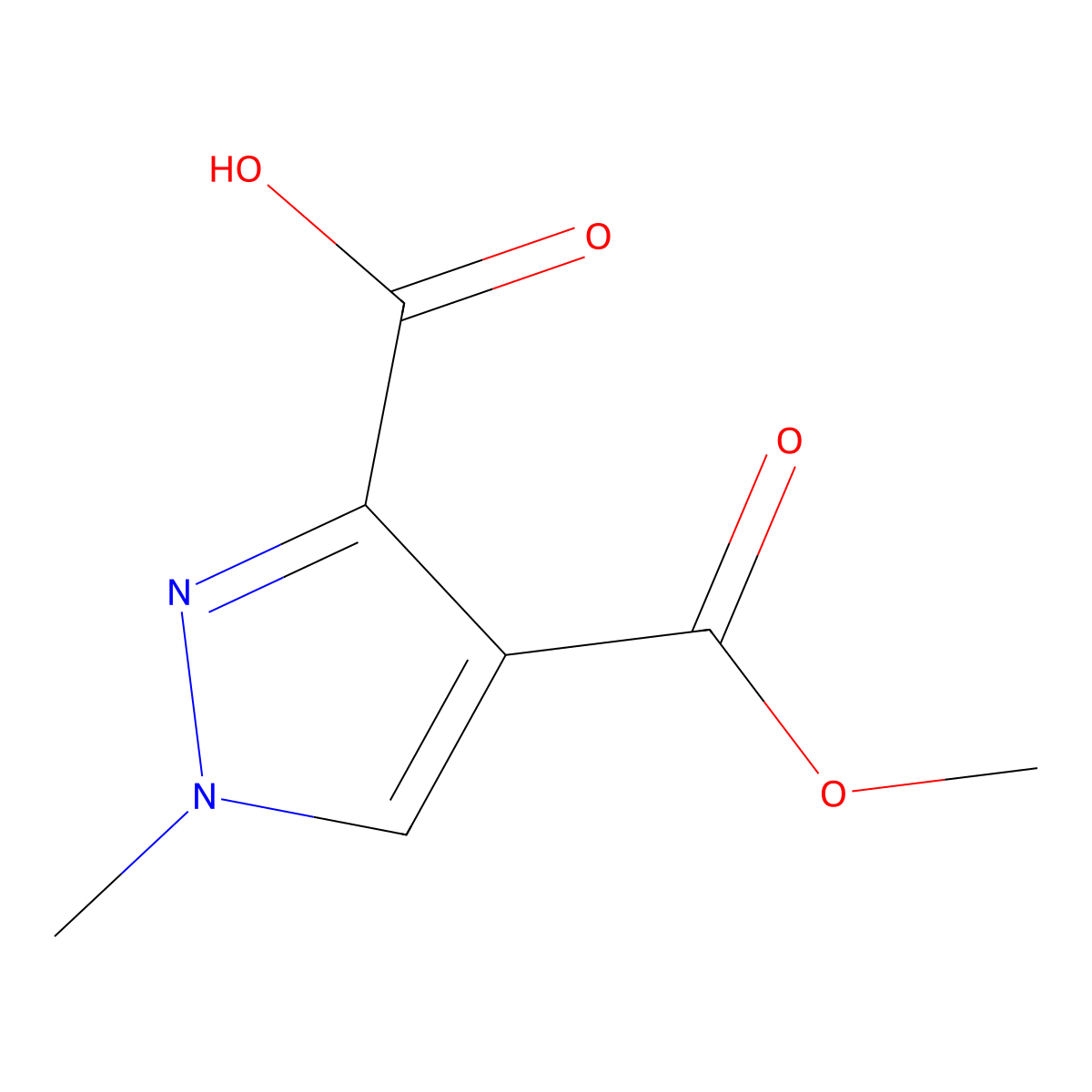 4-(Methoxycarbonyl)-1-methyl-1H-pyrazole-3-carboxylic acid molecular structure, CAS 1946823-86-4