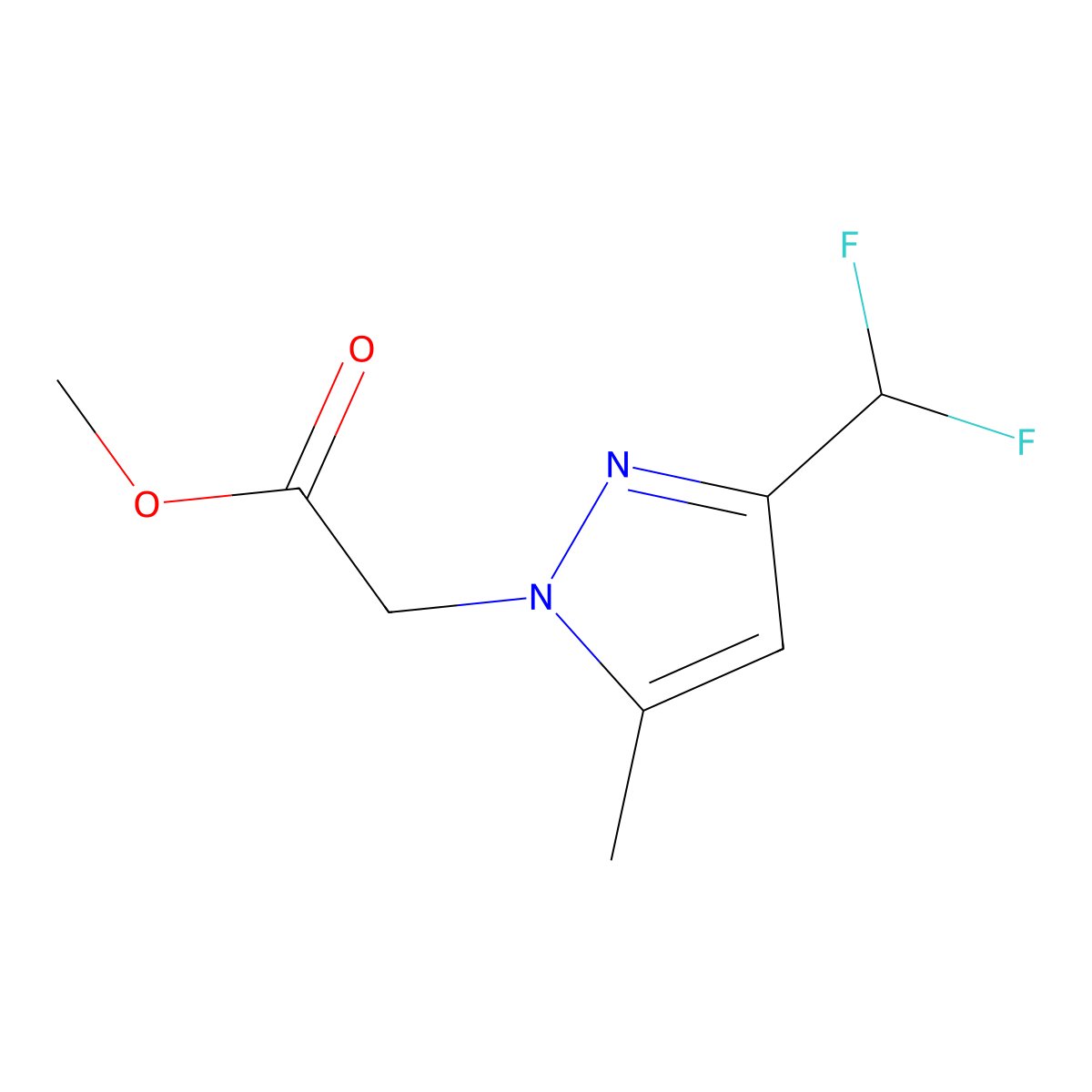 Methyl [3-(difluoromethyl)-5-methyl-1H-pyrazol-1-yl]acetate molecular structure, CAS 1946823-89-7