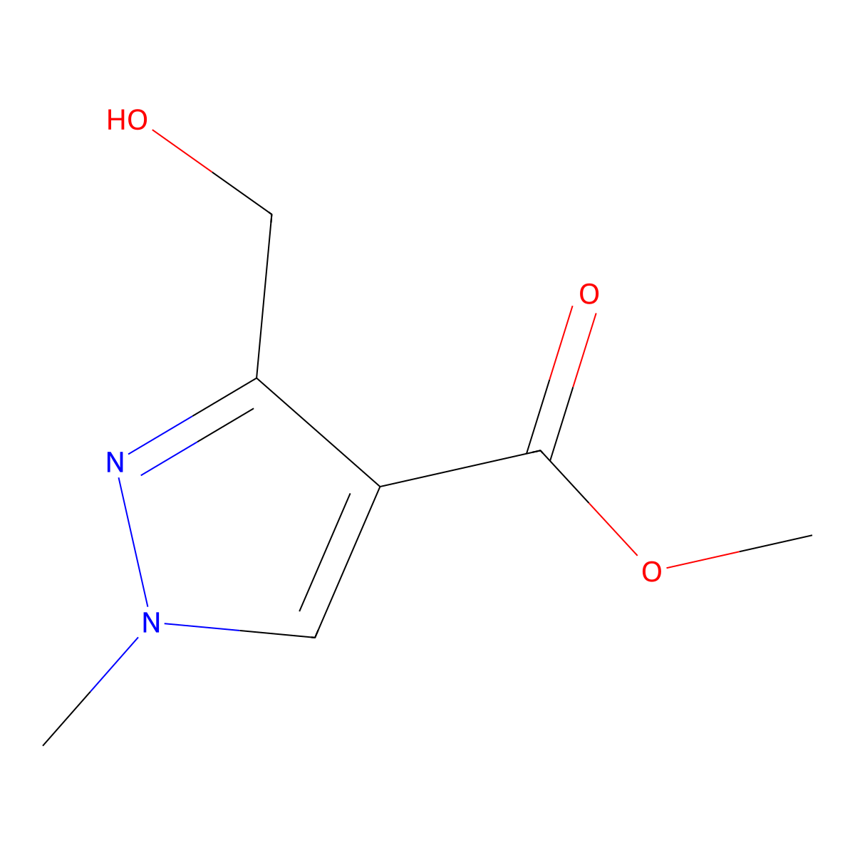 Methyl 3-(hydroxymethyl)-1-methyl-1H-pyrazole-4-carboxylate molecular structure, CAS 1946823-90-0