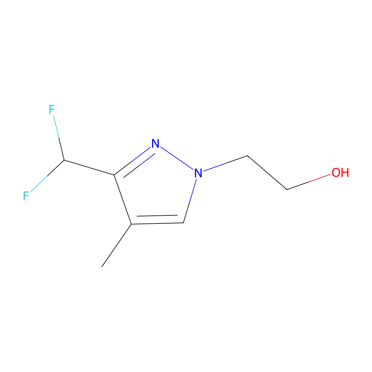 2-[3-(Difluoromethyl)-4-methyl-1H-pyrazol-1-yl]ethanol molecular structure, CAS 1946823-93-3