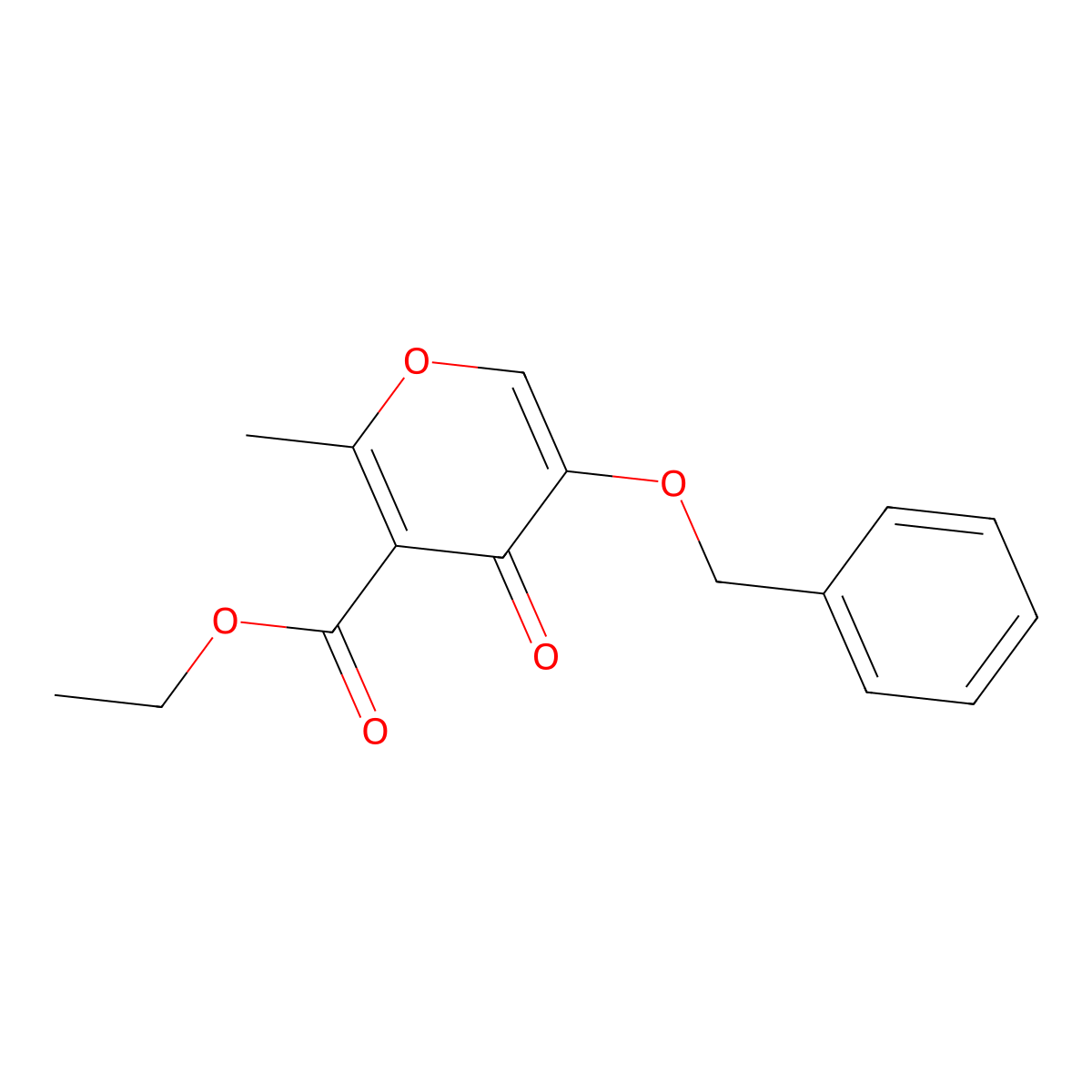 Ethyl 5-(benzyloxy)-2-methyl-4-oxo-4H-pyran-3-carboxylate molecular structure, CAS 1946825-67-7