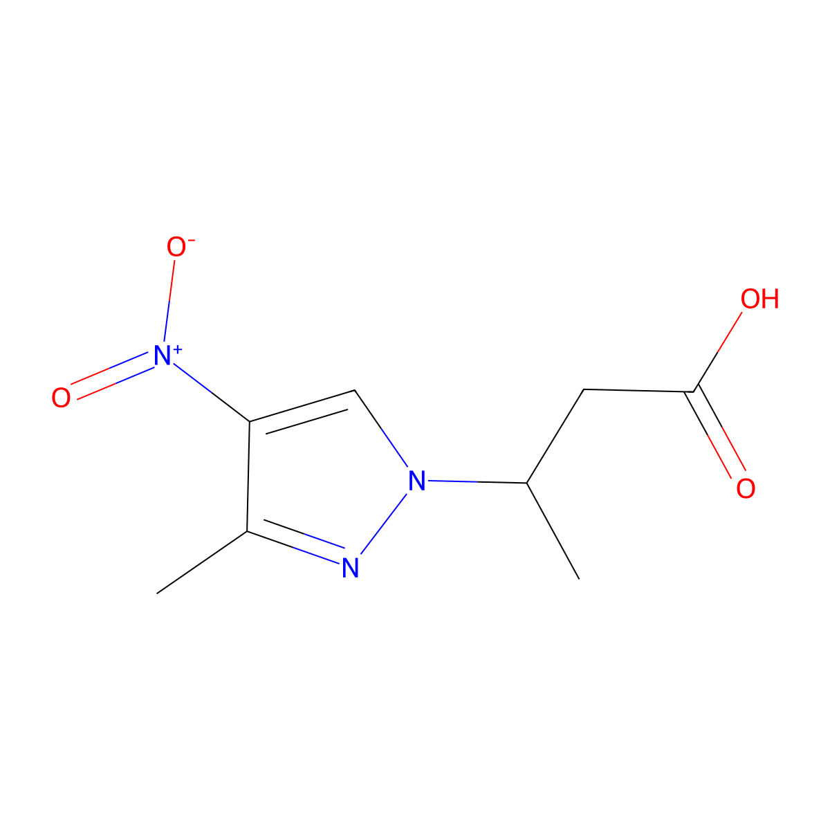 3-(3-Methyl-4-nitro-1H-pyrazol-1-yl)butanoic acid molecular structure, CAS 1946828-13-2