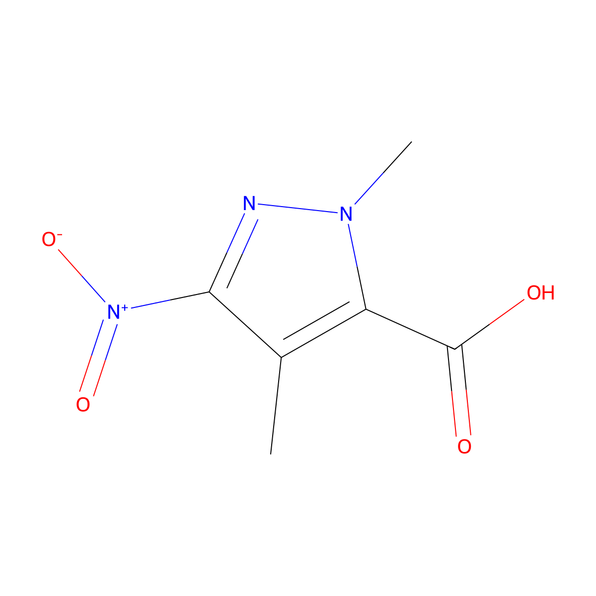 1,4-Dimethyl-3-nitro-1H-pyrazole-5-carboxylic acid molecular structure, CAS 1946828-20-1