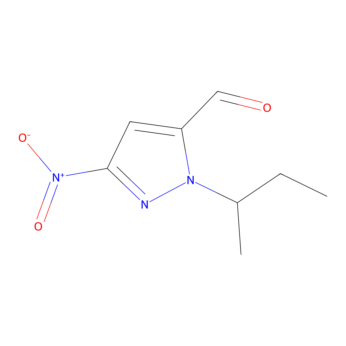 1-Sec-butyl-3-nitro-1H-pyrazole-5-carbaldehyde molecular structure, CAS 1946828-21-2