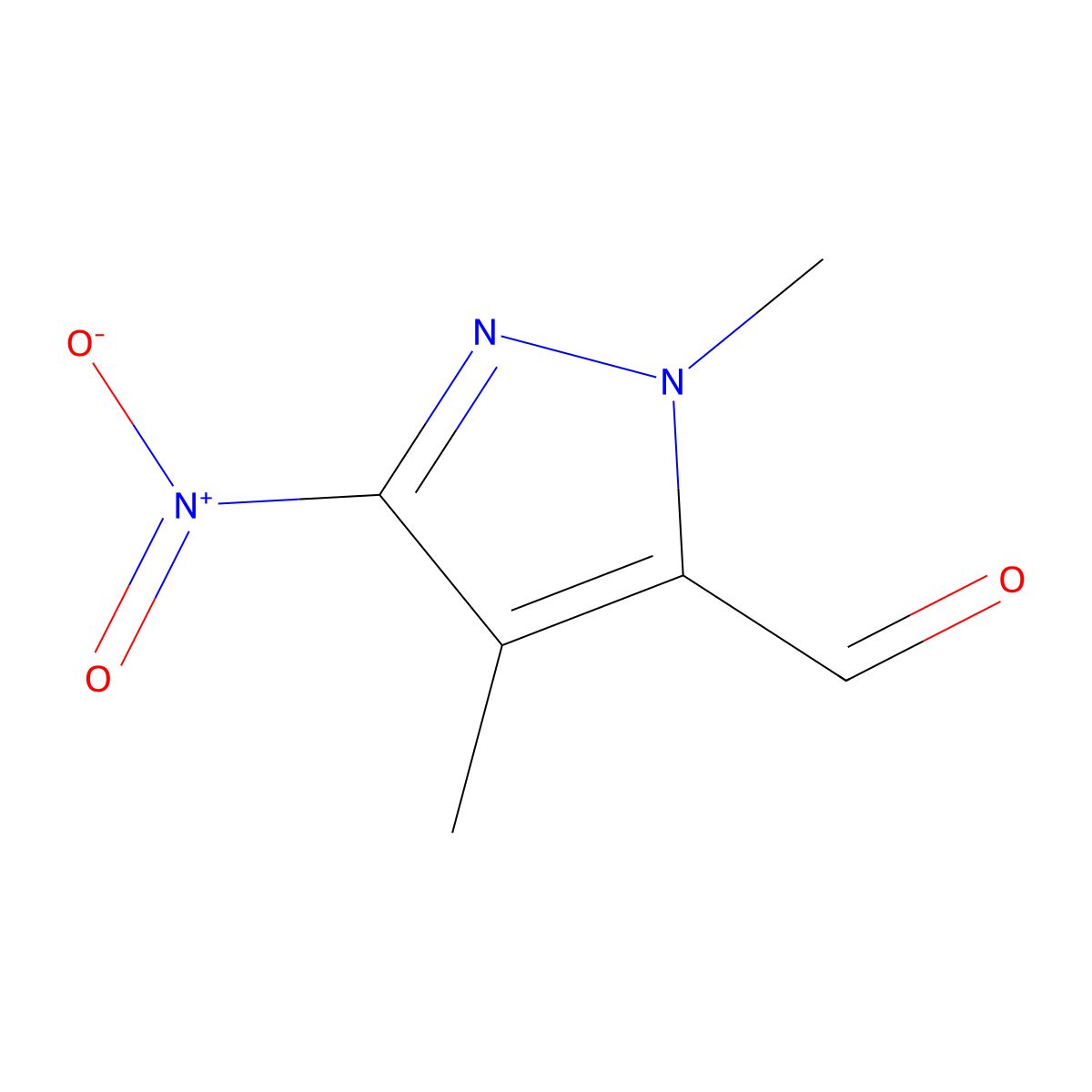 1,4-Dimethyl-3-nitro-1H-pyrazole-5-carbaldehyde molecular structure, CAS 1946828-23-4