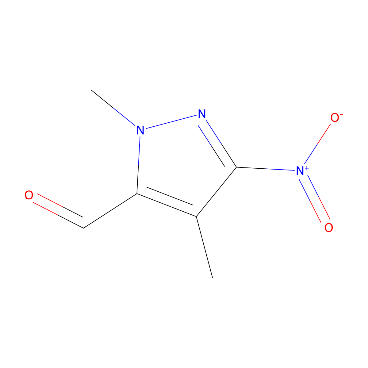 1,4-Dimethyl-3-nitro-1H-pyrazole-5-carbaldehyde molecular structure, CAS 1946828-23-4