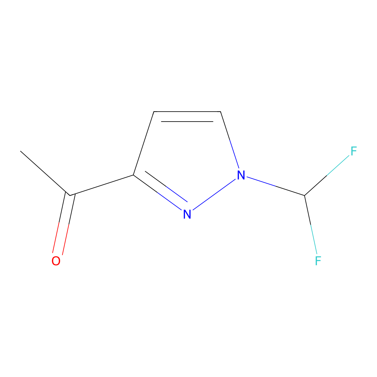 1-[1-(Difluoromethyl)-1H-pyrazol-3-yl]ethanone molecular structure, CAS 1946828-25-6