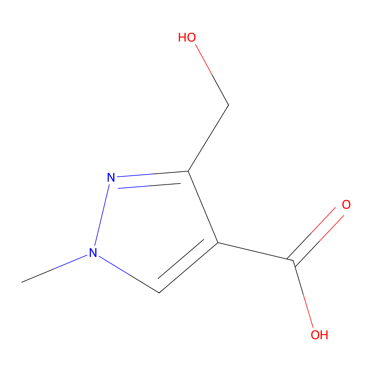 3-(Hydroxymethyl)-1-methyl-1H-pyrazole-4-carboxylic acid molecular structure, CAS 1946828-35-8