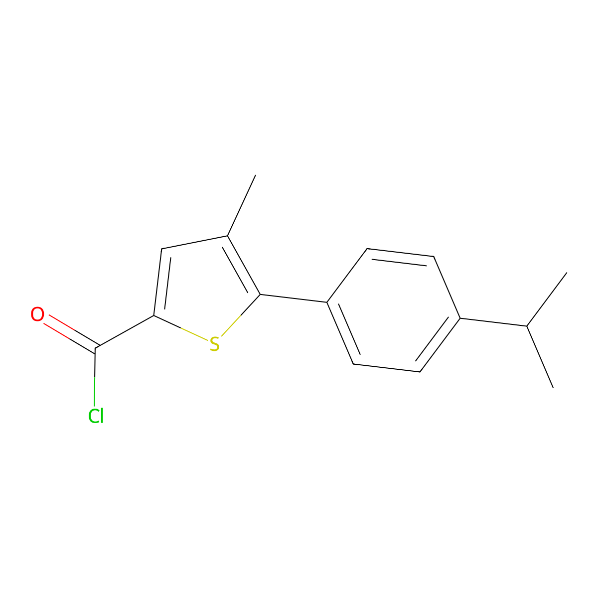 5-(4-Isopropylphenyl)-4-methylthiophene-2-carbonyl chloride molecular structure, CAS 1946828-37-0