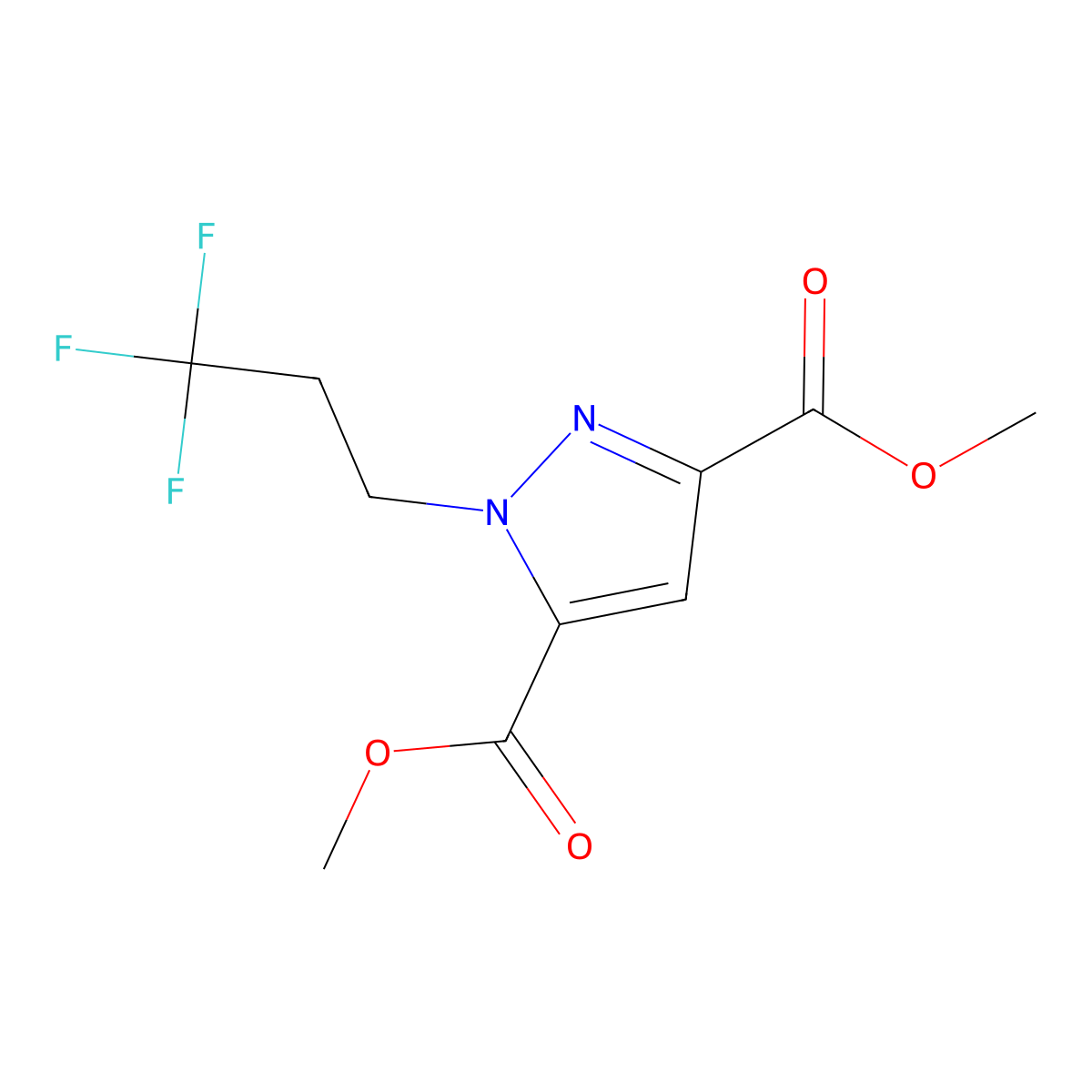 Dimethyl 1-(3,3,3-trifluoropropyl)-1H-pyrazole-3,5-dicarboxylate molecular structure, CAS 1946828-38-1
