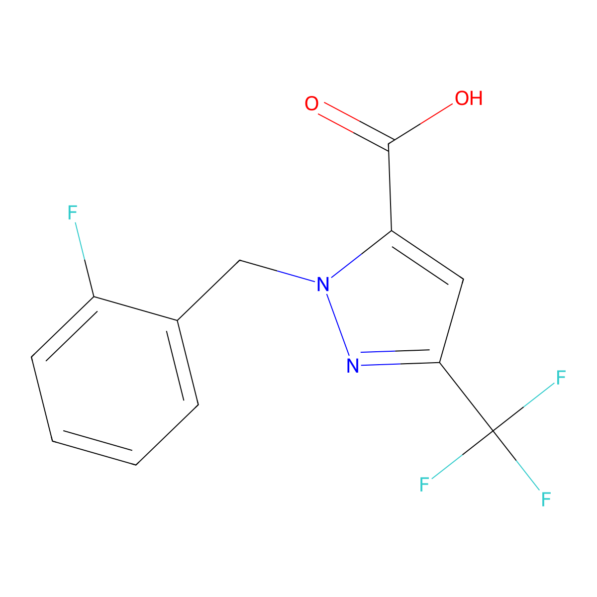 1-(2-Fluorobenzyl)-3-(trifluoromethyl)-1H-pyrazole-5-carboxylic acid molecular structure, CAS 1946828-41-6