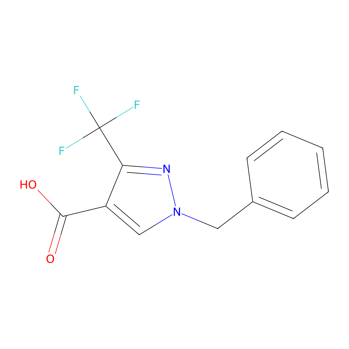 1-Benzyl-3-(trifluoromethyl)-1H-pyrazole-4-carboxylic acid molecular structure, CAS 1946828-44-9