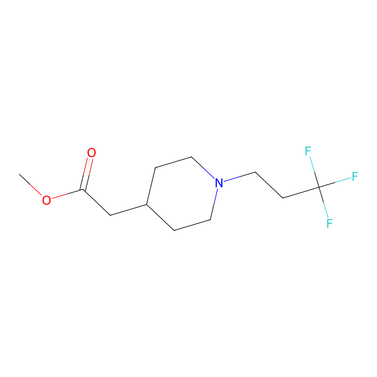 Methyl [1-(3,3,3-trifluoropropyl)piperidin-4-yl]acetate molecular structure, CAS 1946828-45-0
