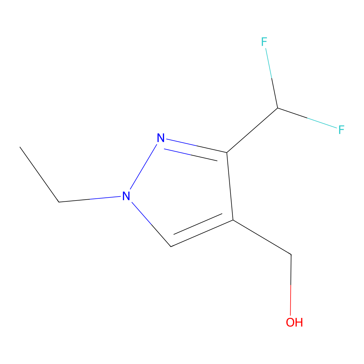 [3-(Difluoromethyl)-1-ethyl-1H-pyrazol-4-yl]methanol molecular structure, CAS 1946828-46-1