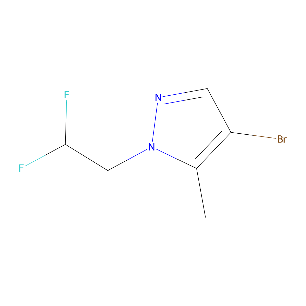 4-Bromo-1-(2,2-difluoroethyl)-5-methyl-1H-pyrazole molecular structure, CAS 1946828-50-7