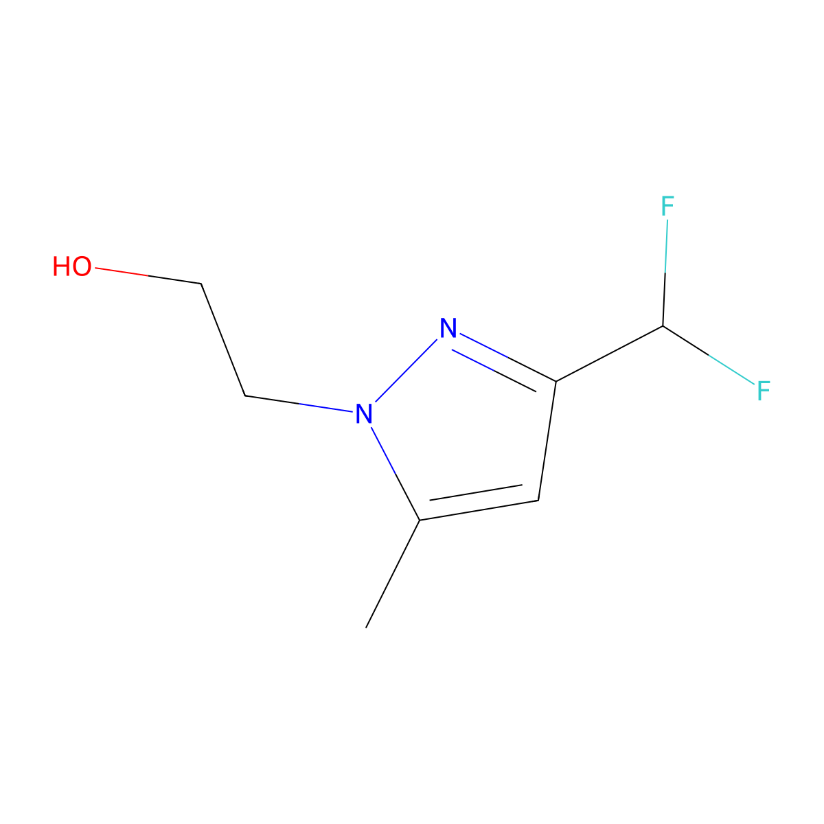 2-[3-(Difluoromethyl)-5-methyl-1H-pyrazol-1-yl]ethanol molecular structure, CAS 1946828-53-0
