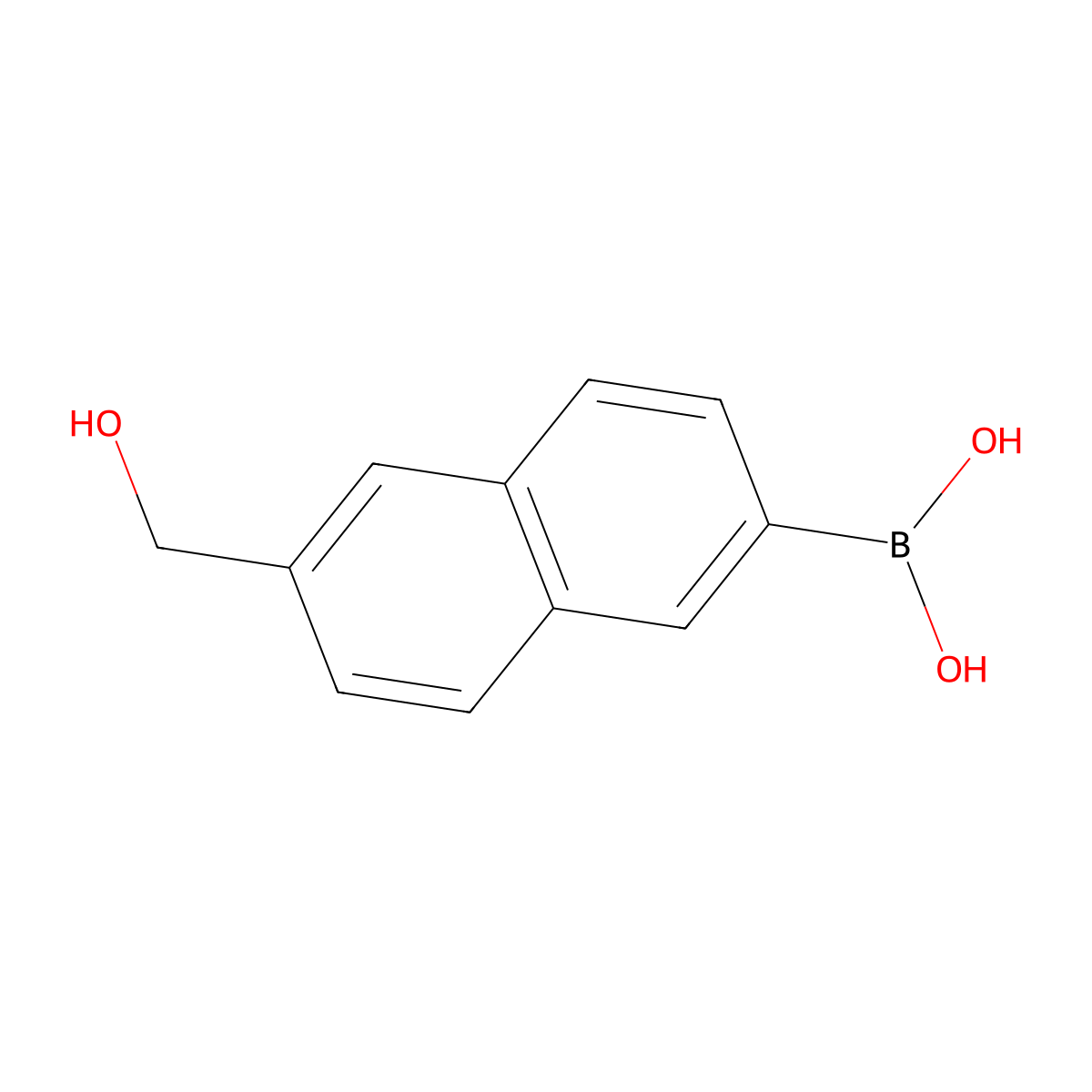 6-(Hydroxymethyl)naphthalene-2-boronic acid molecular structure, CAS 1946843-21-5