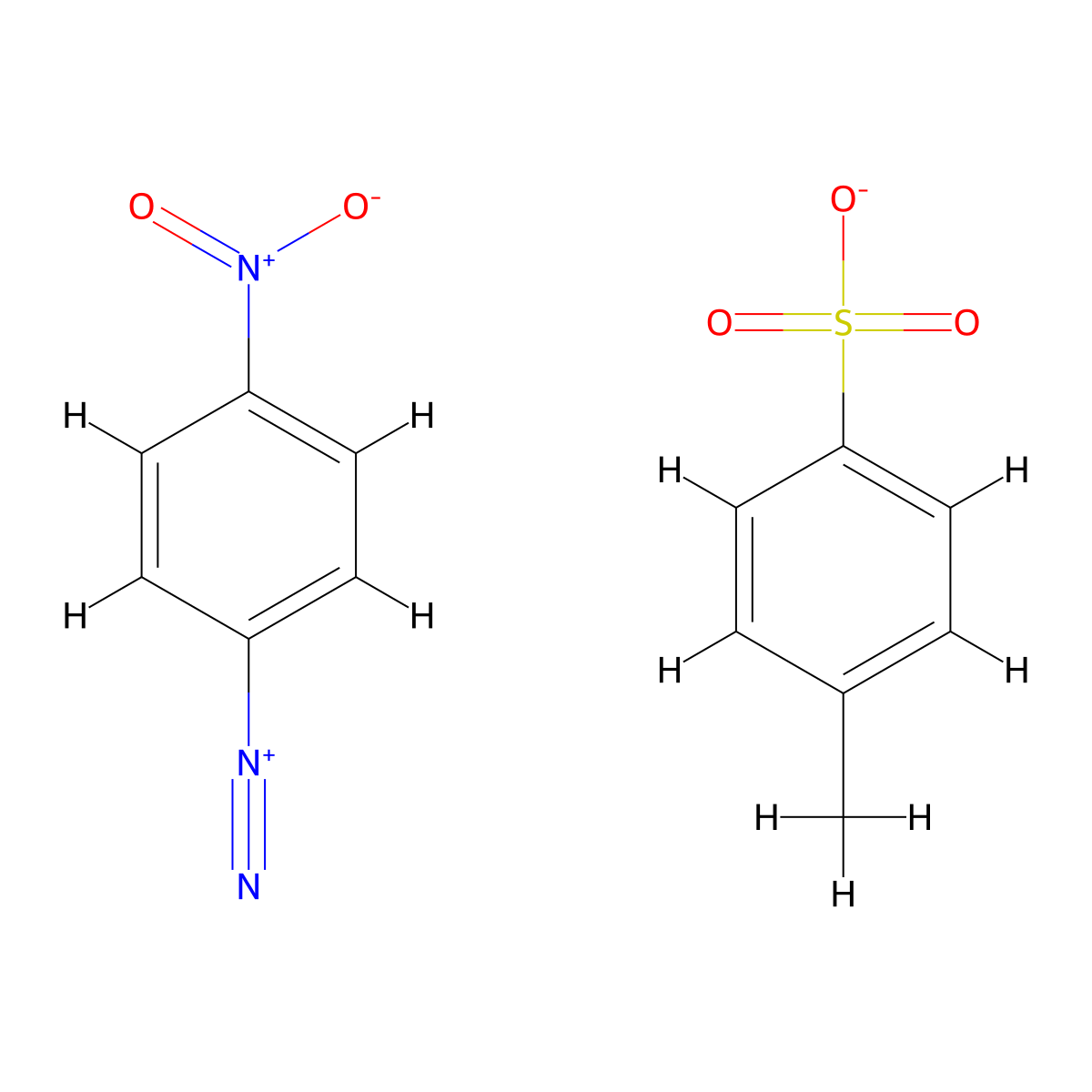 4-Nitrobenzenediazonium toluene-4-sulphonate molecular structure, CAS 1947-33-7