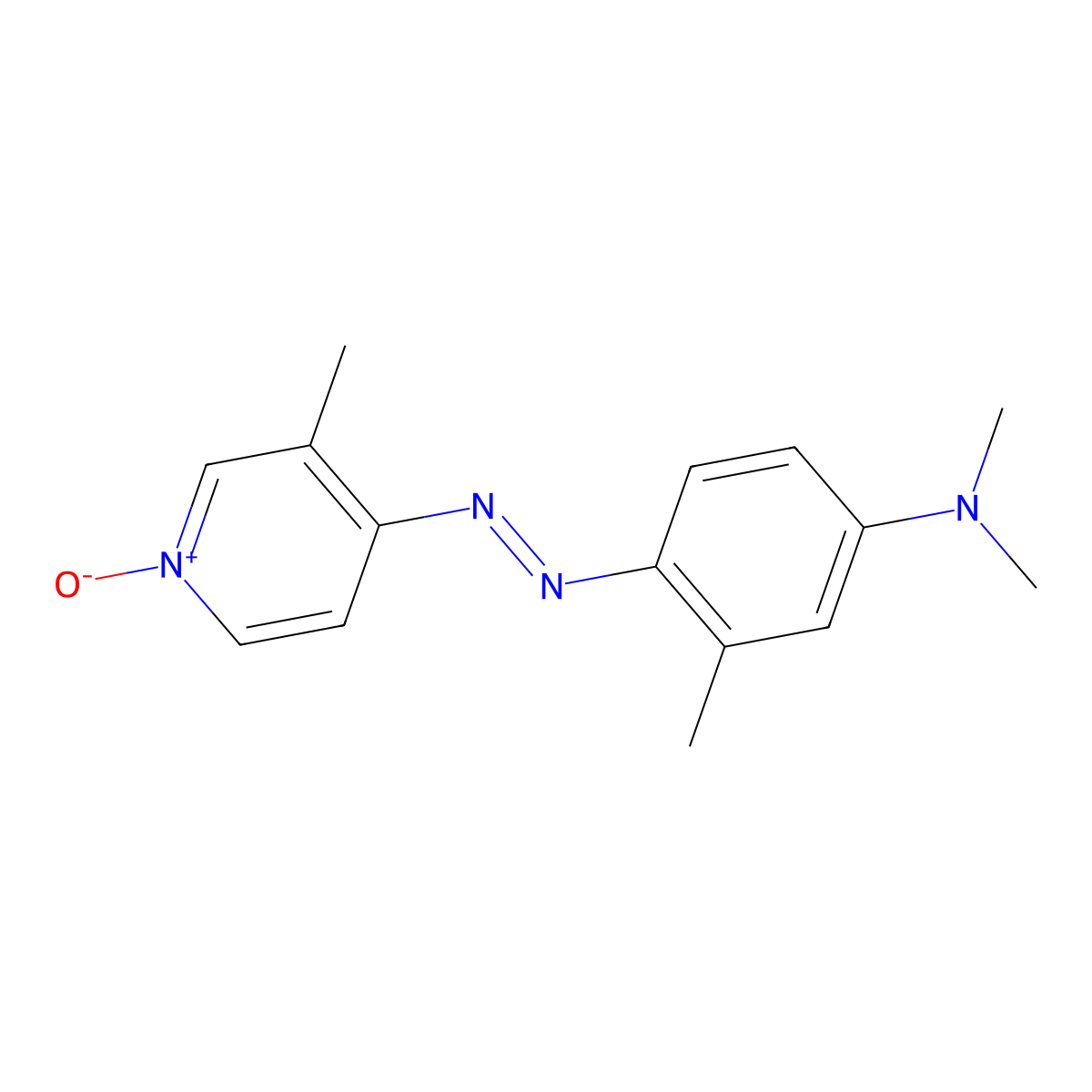 4-[[4-(Dimethylamino)-o-tolyl]azo]-3-methylpyridine 1-oxide molecular structure, CAS 19471-28-4