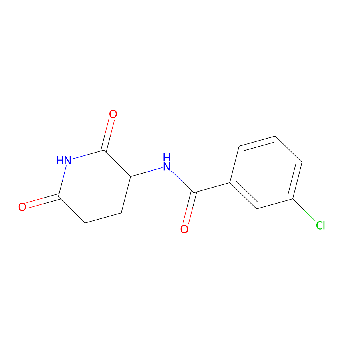 3-chloro-N-(2,6-dioxopiperidin-3-yl)benzamide molecular structure, CAS 194712-29-3