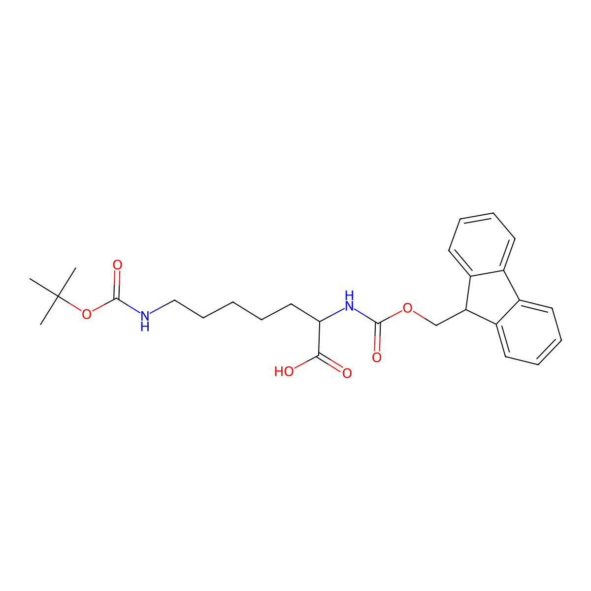 Fmoc-Hlys(Boc)-OH molecular structure, CAS 194718-17-7