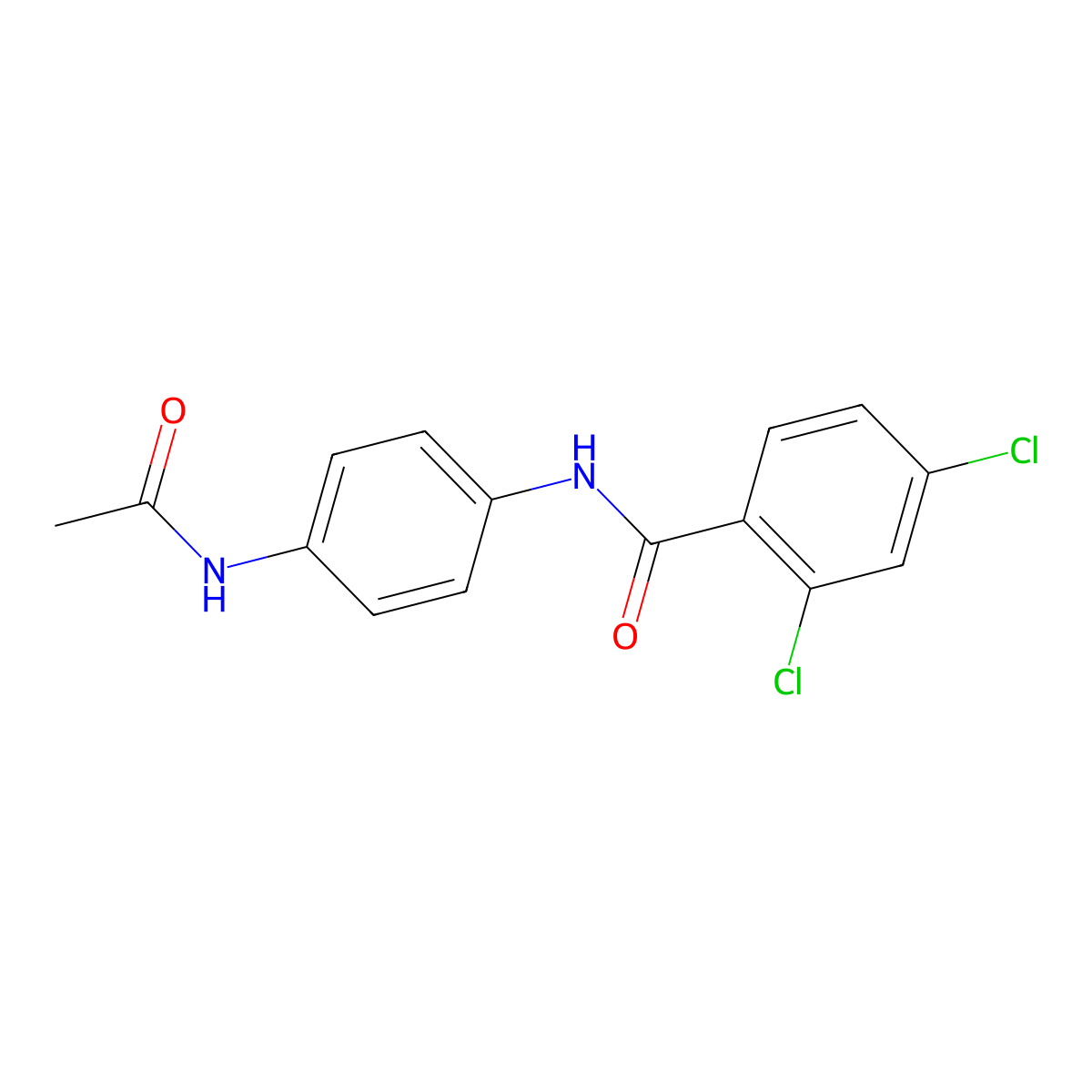 N-(4-acetamidophenyl)-2,4-dichlorobenzamide molecular structure, CAS 194722-95-7