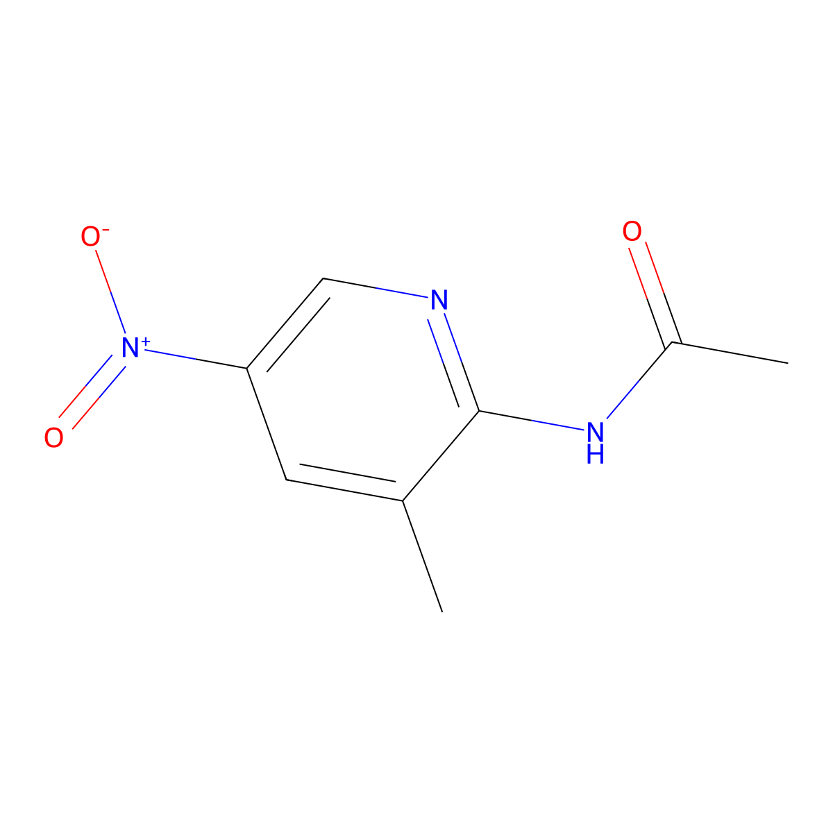 N-(3-methyl-5-nitropyridin-2-yl)acetamide molecular structure, CAS 194723-21-2