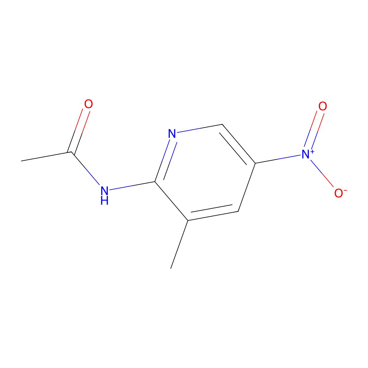 N-(3-methyl-5-nitropyridin-2-yl)acetamide molecular structure, CAS 194723-21-2