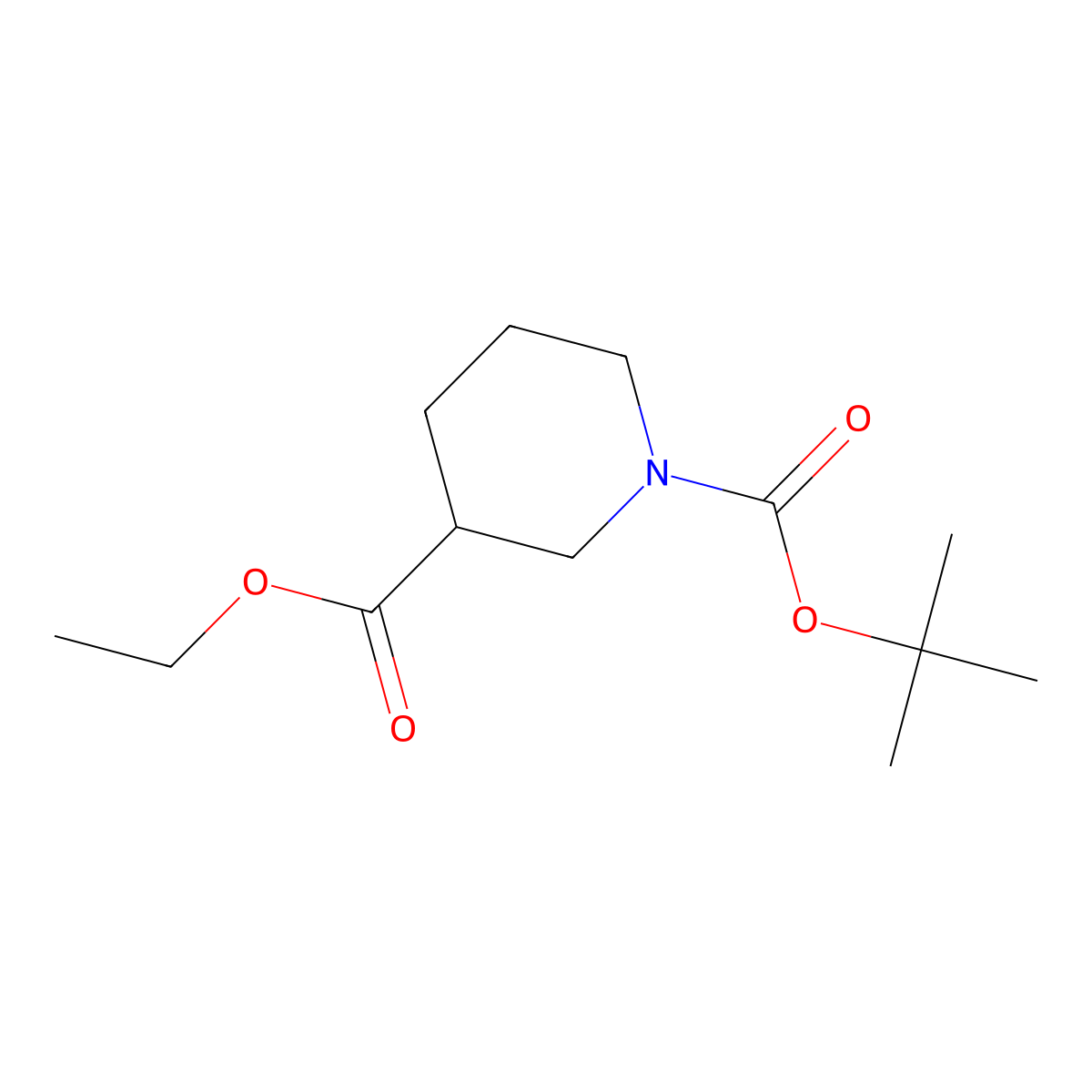 1-tert-Butyl 3-ethyl (3R)-piperidine-1,3-dicarboxylate molecular structure, CAS 194726-40-4