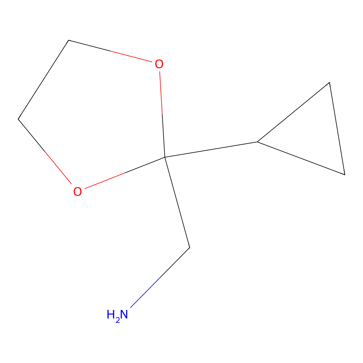 1-(2-Cyclopropyl-1,3-dioxolan-2-yl)methanamine molecular structure, CAS 194729-46-9