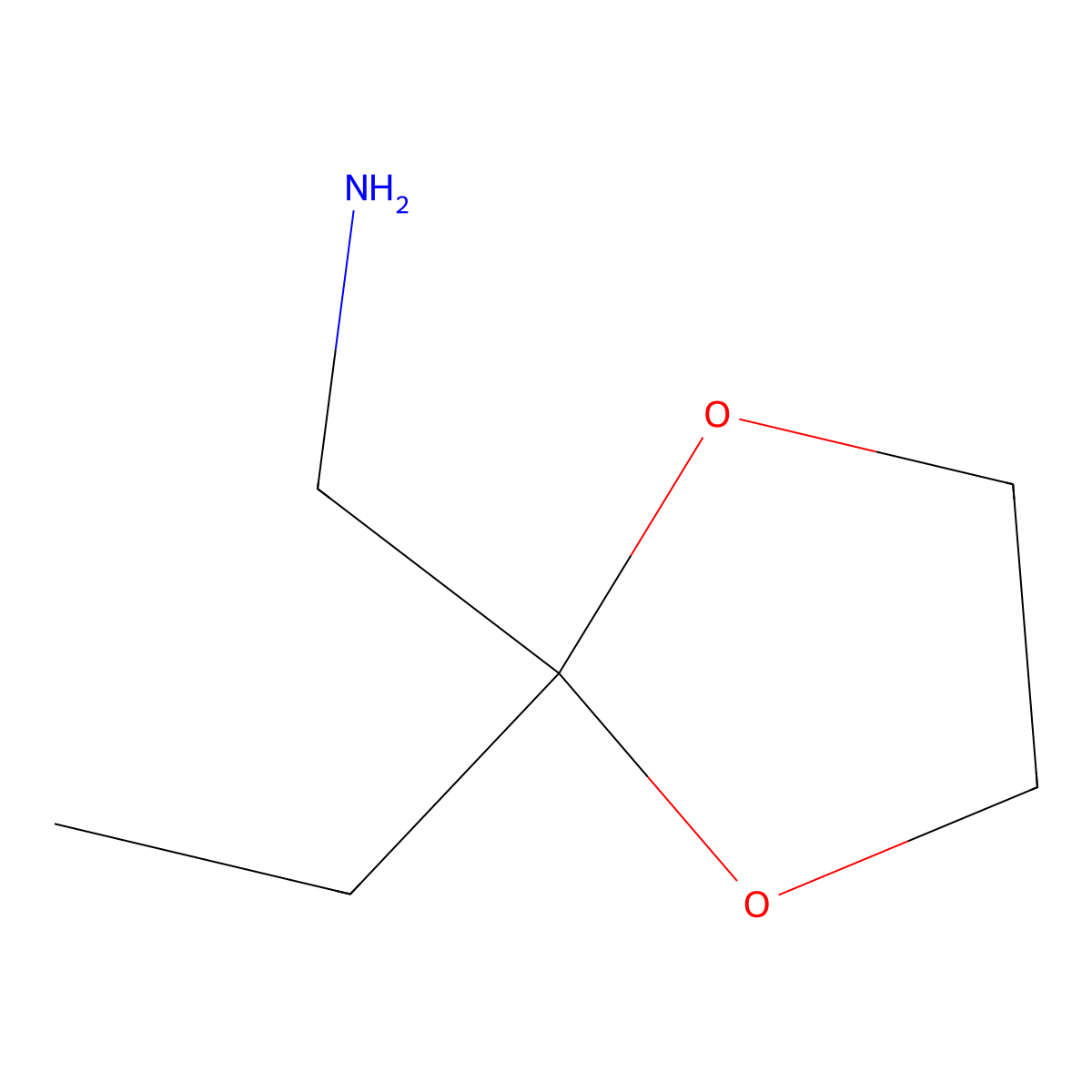 1-(2-Ethyl-1,3-dioxolan-2-yl)methanamine molecular structure, CAS 194729-90-3
