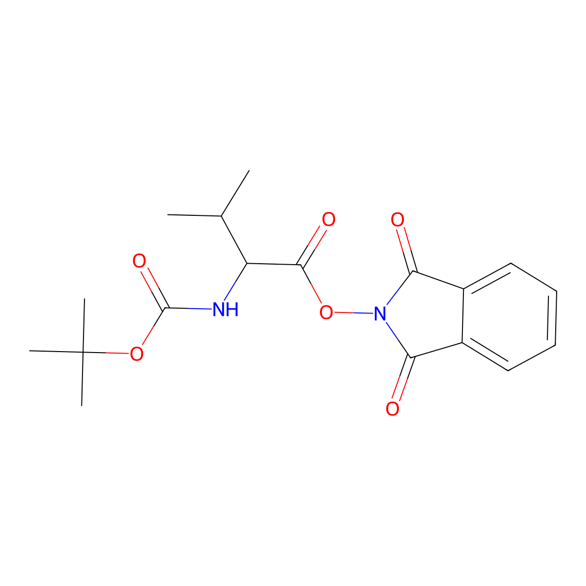 1,3-dioxo-2,3-dihydro-1H-isoindol-2-yl 2-(((tert-butoxy)carbonyl)amino)-3-methylbutanoate molecular structure, CAS 1947316-67-7